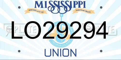 LO29294 Mississippi License Plate