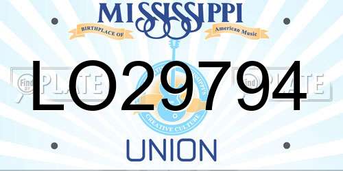 LO29794 Mississippi License Plate