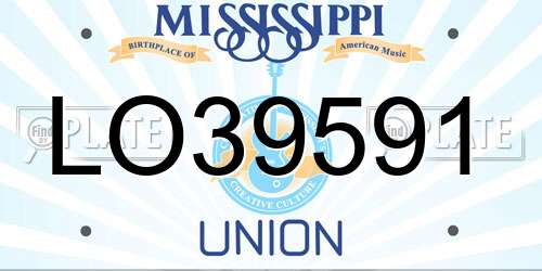 LO39591 Mississippi License Plate
