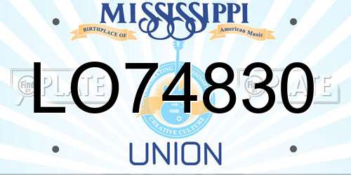 LO74830 Mississippi License Plate