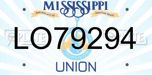 LO79294 Mississippi License Plate