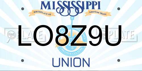 LO8Z9U Mississippi License Plate