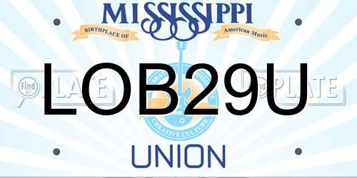 LOB29U Mississippi License Plate