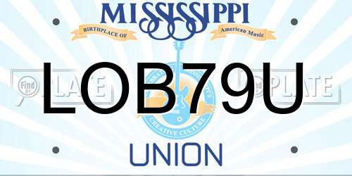 LOB79U Mississippi License Plate