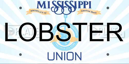 LOBSTER Mississippi License Plate