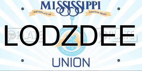 LODZDEE Mississippi License Plate