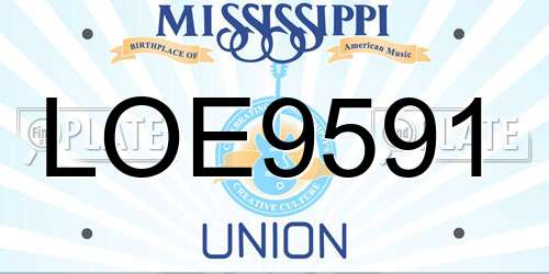 LOE9591 Mississippi License Plate