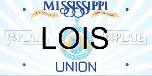 LOIS Mississippi License Plate