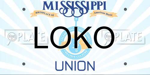 LOKO Mississippi License Plate