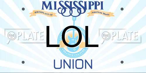 LOL Mississippi License Plate