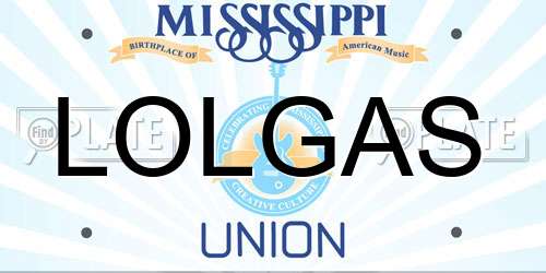 LOLGAS Mississippi License Plate