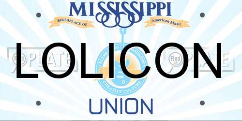 LOLICON Mississippi License Plate