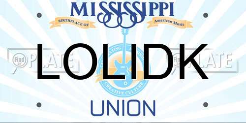 LOLIDK Mississippi License Plate