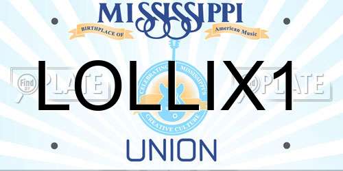 LOLLIX1 Mississippi License Plate