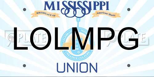 LOLMPG Mississippi License Plate