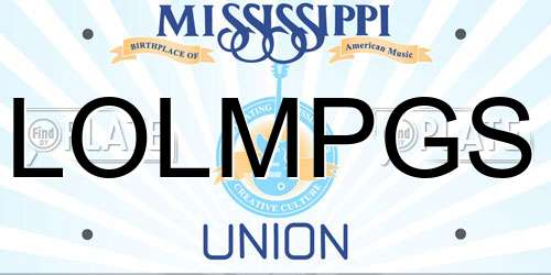 LOLMPGS Mississippi License Plate