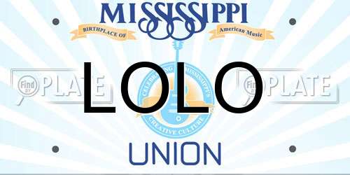 LOLO Mississippi License Plate
