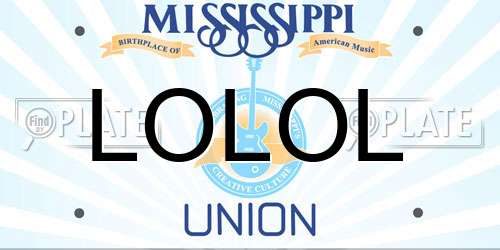 LOLOL Mississippi License Plate
