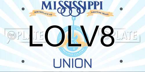 LOLV8 Mississippi License Plate