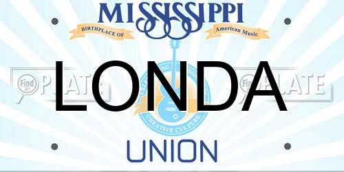 LONDA Mississippi License Plate
