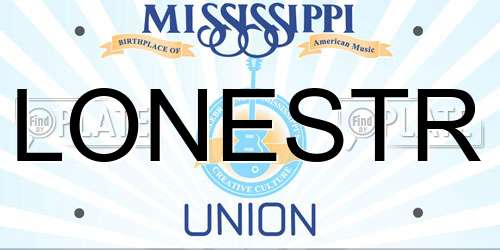 LONESTR Mississippi License Plate