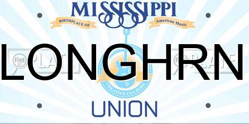 LONGHRN Mississippi License Plate