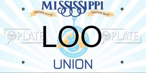 LOO Mississippi License Plate