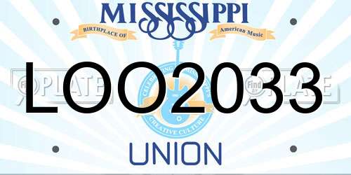LOO2033 Mississippi License Plate