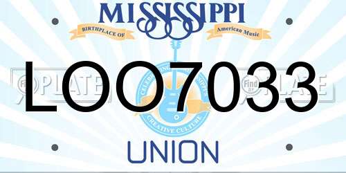 LOO7033 Mississippi License Plate