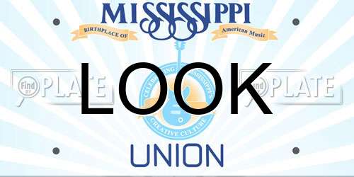 LOOK Mississippi License Plate