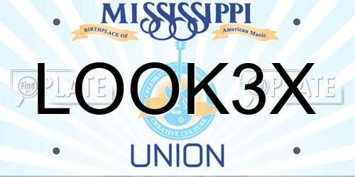 LOOK3X Mississippi License Plate