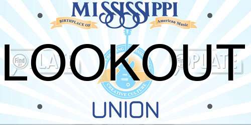 LOOKOUT Mississippi License Plate