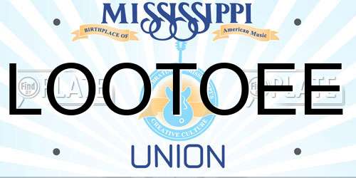 LOOTOEE Mississippi License Plate