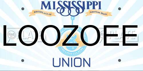 LOOZOEE Mississippi License Plate