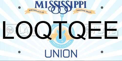 LOQTQEE Mississippi License Plate