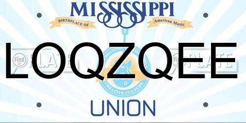 LOQZQEE Mississippi License Plate