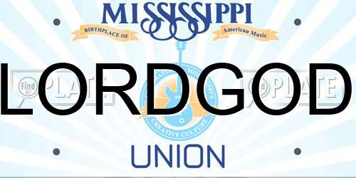 LORDGOD Mississippi License Plate