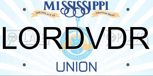 LORDVDR Mississippi License Plate