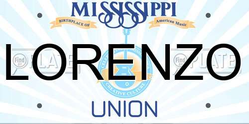 LORENZO Mississippi License Plate
