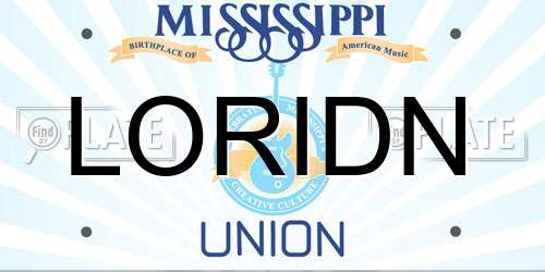 LORIDN Mississippi License Plate