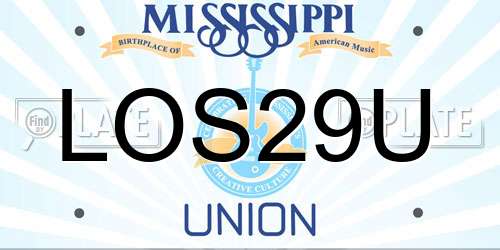 LOS29U Mississippi License Plate