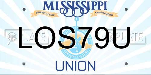 LOS79U Mississippi License Plate