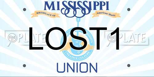 LOST1 Mississippi License Plate