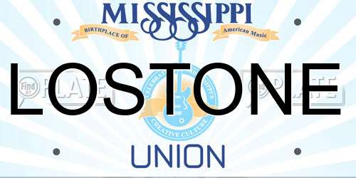LOSTONE Mississippi License Plate
