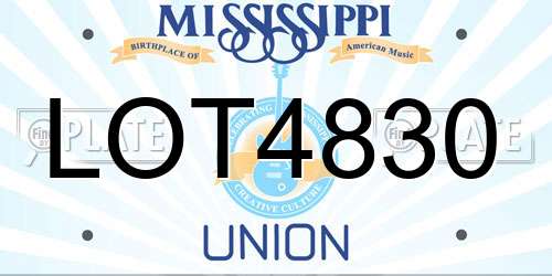 LOT4830 Mississippi License Plate