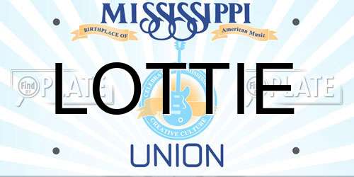 LOTTIE Mississippi License Plate