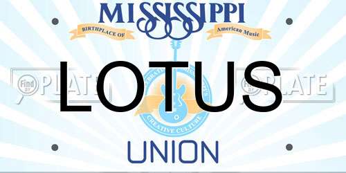 LOTUS Mississippi License Plate