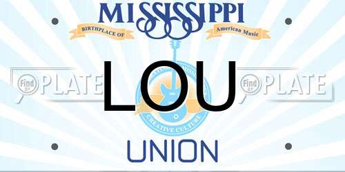 LOU Mississippi License Plate