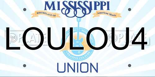 LOULOU4 Mississippi License Plate