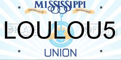 LOULOU5 Mississippi License Plate